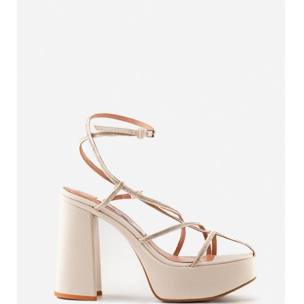 MELISSA BEIGE SATIN SANDALS /10 CM/